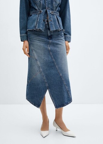 MANGO Rok 'Zendaya' in Blauw: voorkant