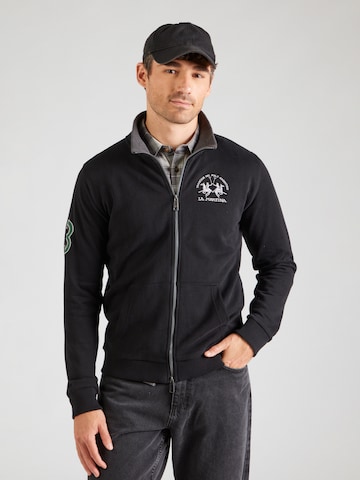 La Martina Ζακέτα φούτερ σε μαύρο: μπροστά