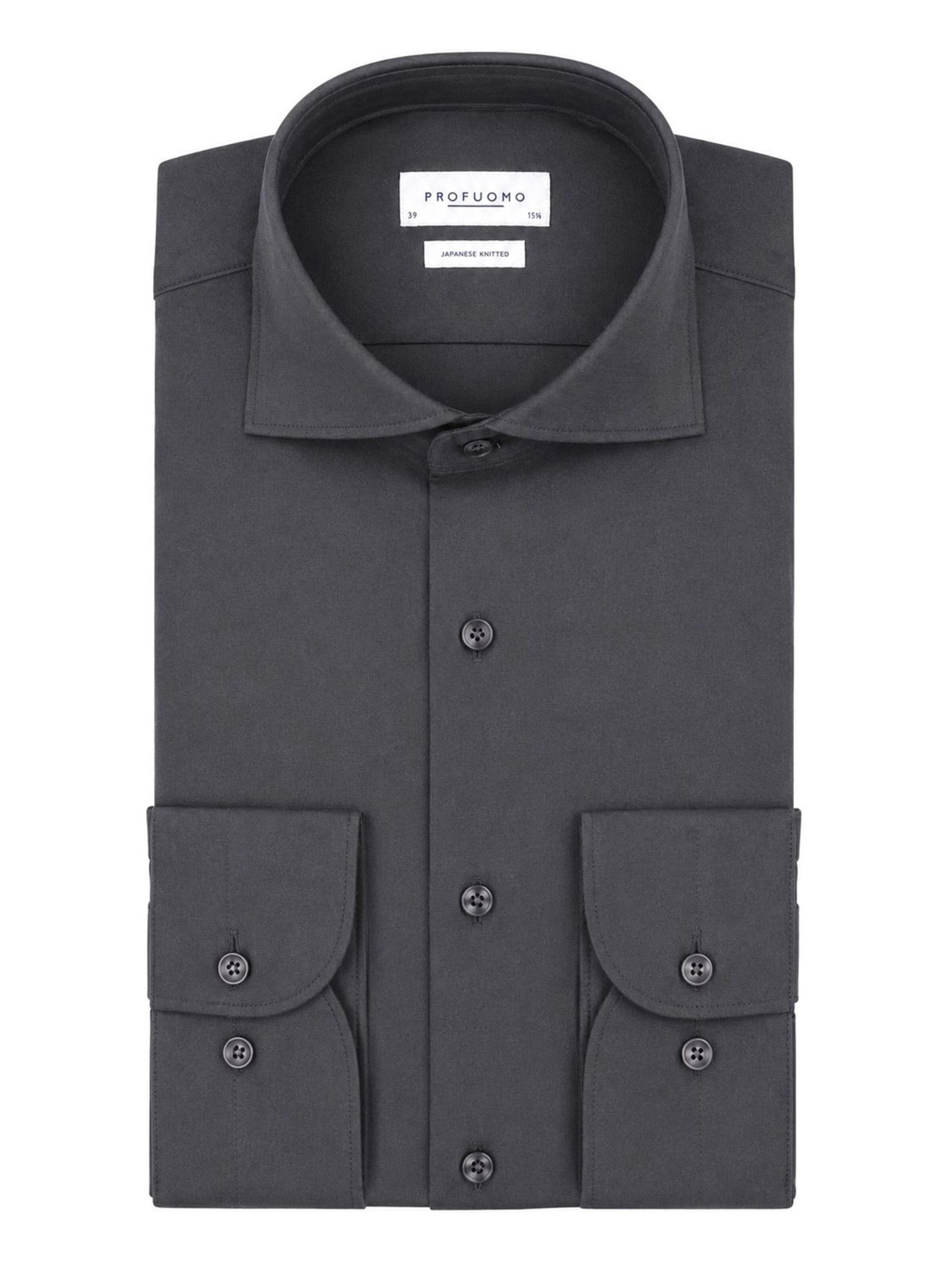 Profuomo Button Up Shirt 'Japanese Knitted' in Grey: front