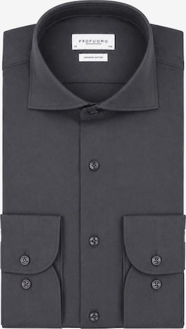 Profuomo Button Up Shirt 'Japanese Knitted' in Grey: front