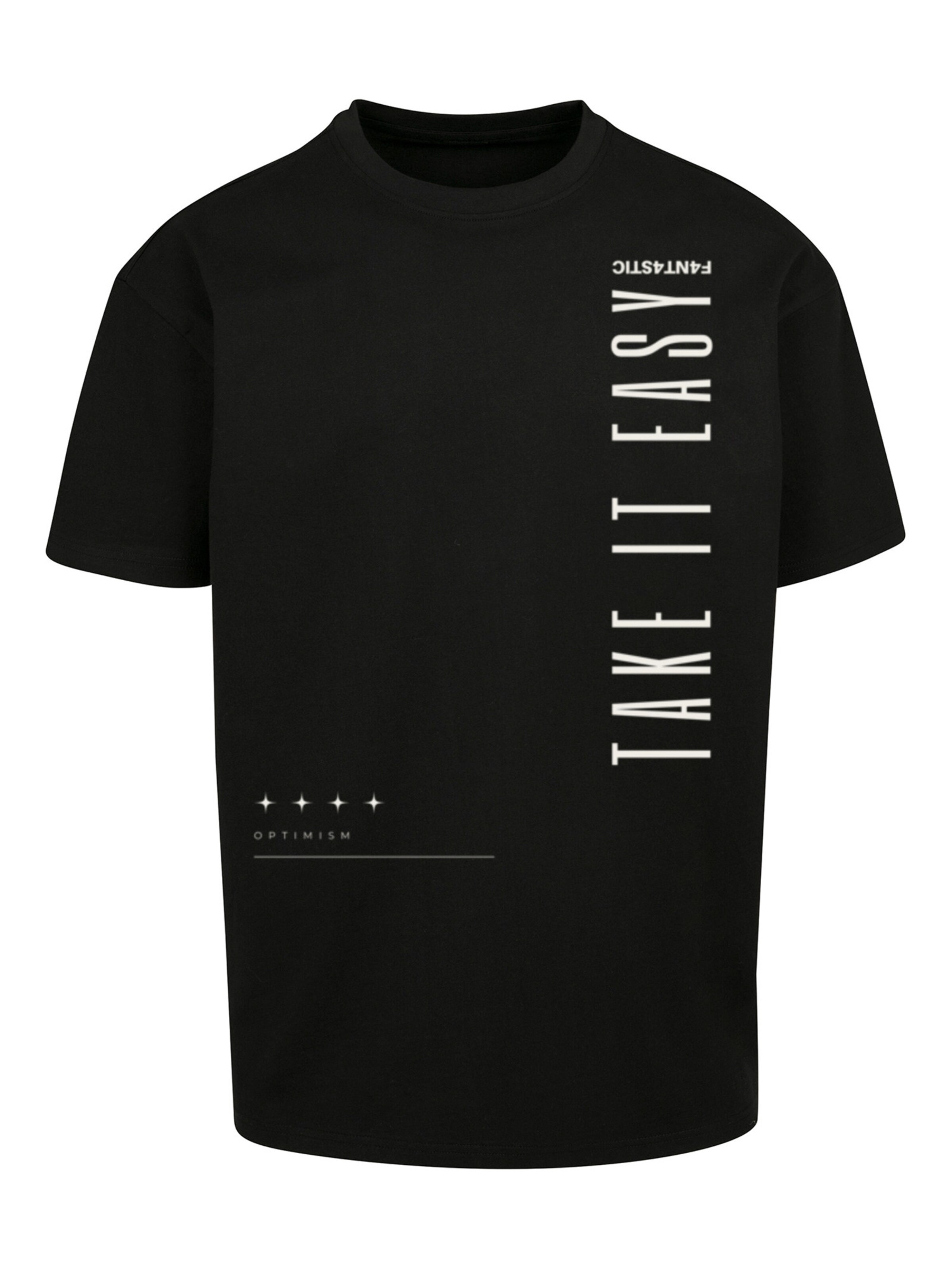 F4NT4STIC T-Shirt 'Take It Easy' in Schwarz: Vorderseite
