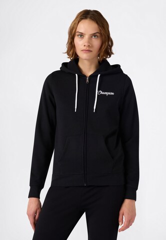 Champion Zip-Up Hoodie in Black: front