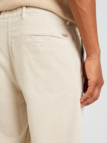 BOSS Regular Pleat-Front Pants 'Shyne' in Beige