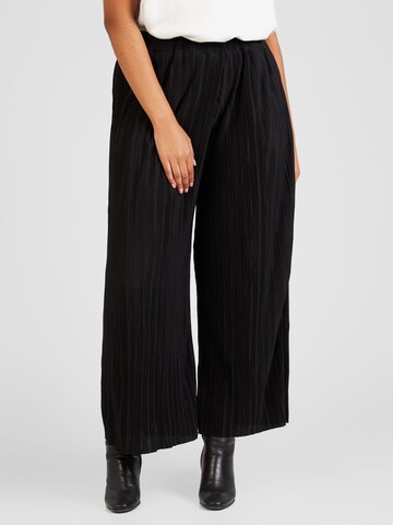 Wide Leg Pantalon 'RIMMA' ONLY Carmakoma en noir : devant