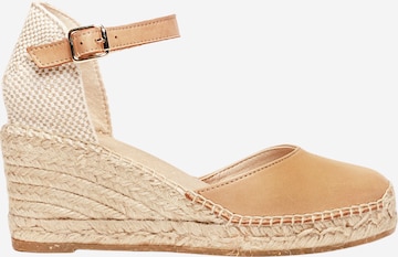 Sandalo con cinturino 'Alpargata Cuña 7 cm' di Alhamas in beige: frontale