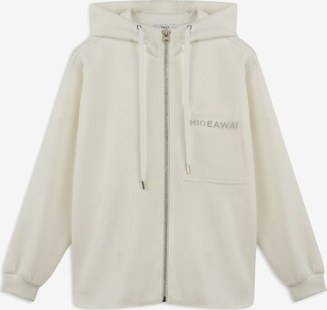 Twist Zip-Up Hoodie in Beige: front