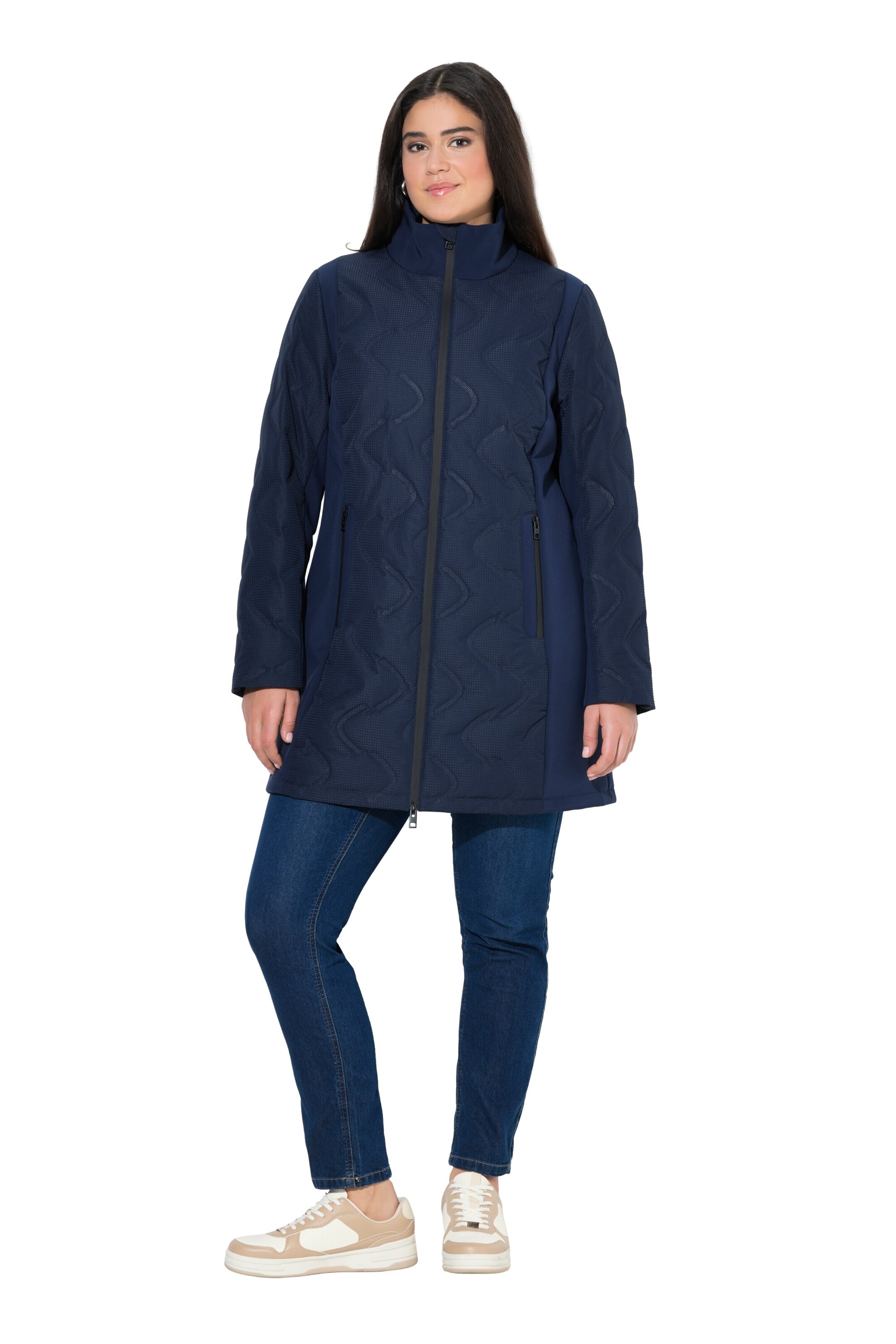 Ulla Popken Winter Jacket in Blue: front