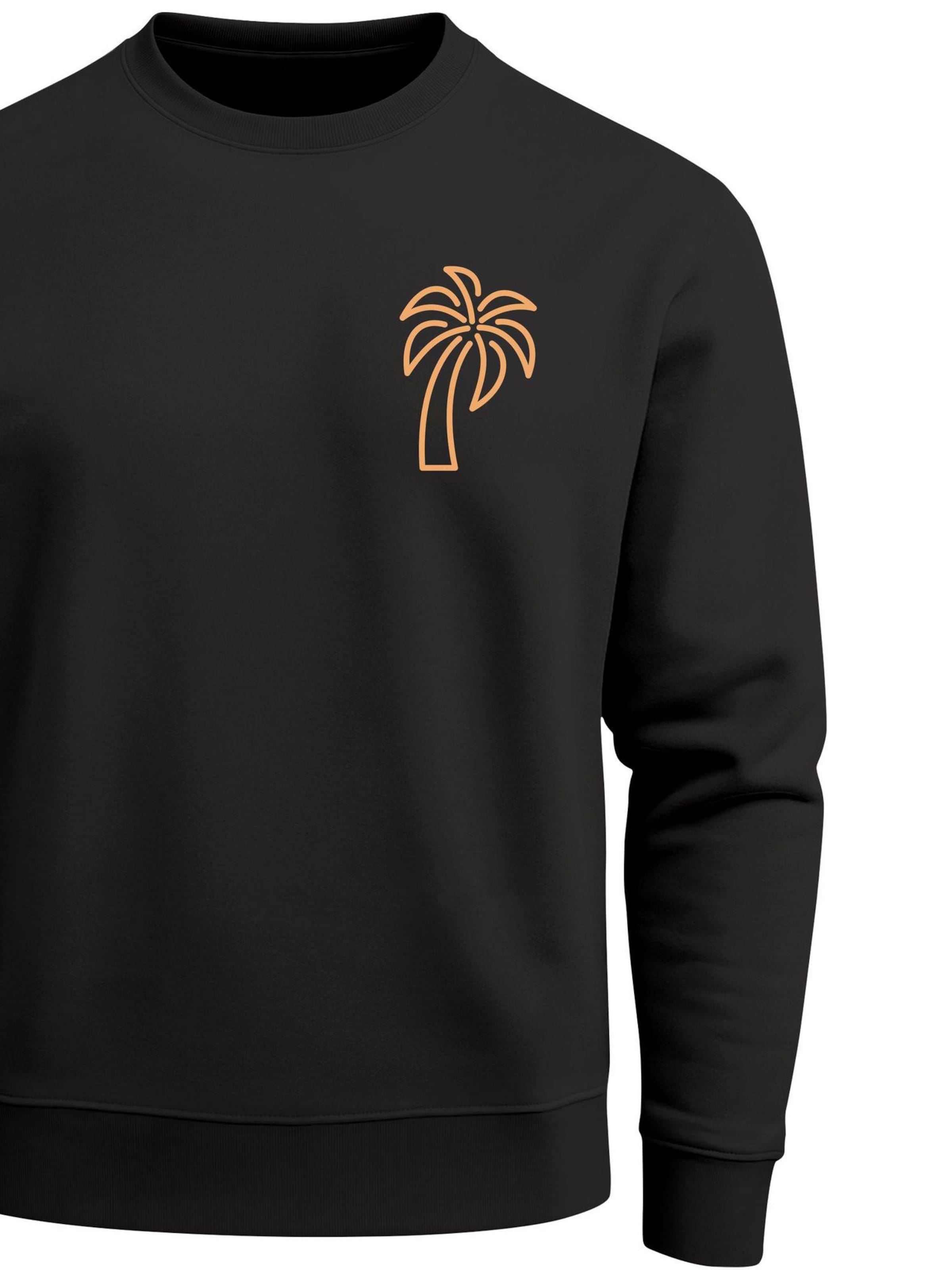 Neverless Sweatshirt 'Palm Lineart Logo' in Black