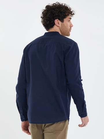 mėlyna Threadbare Priglundantis modelis Marškiniai 'Ushuaia'