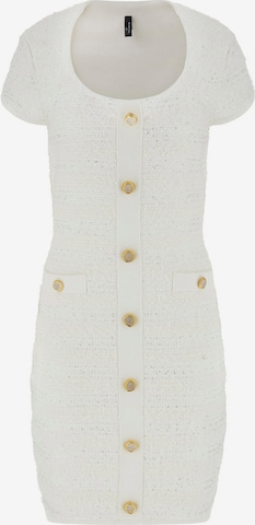 GUESS by MarcianoPletena haljina 'CLARA' - bijela boja: prednji dio
