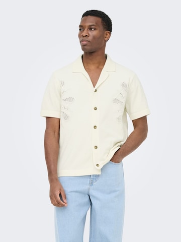 Only & Sons Comfort fit Button Up Shirt 'Jam' in White