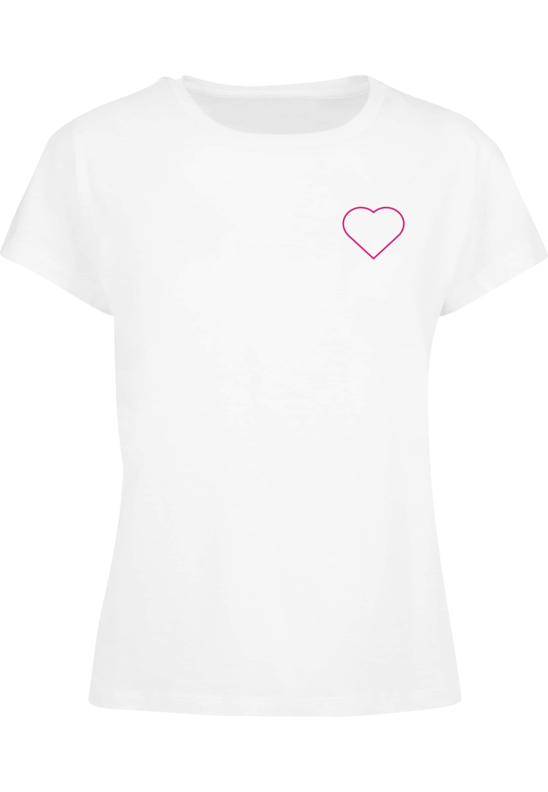Merchcode Shirt 'Herz' in Wit: voorkant
