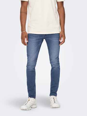 Only & Sons Skinny Jeans 'WARP' in Blauw: voorkant