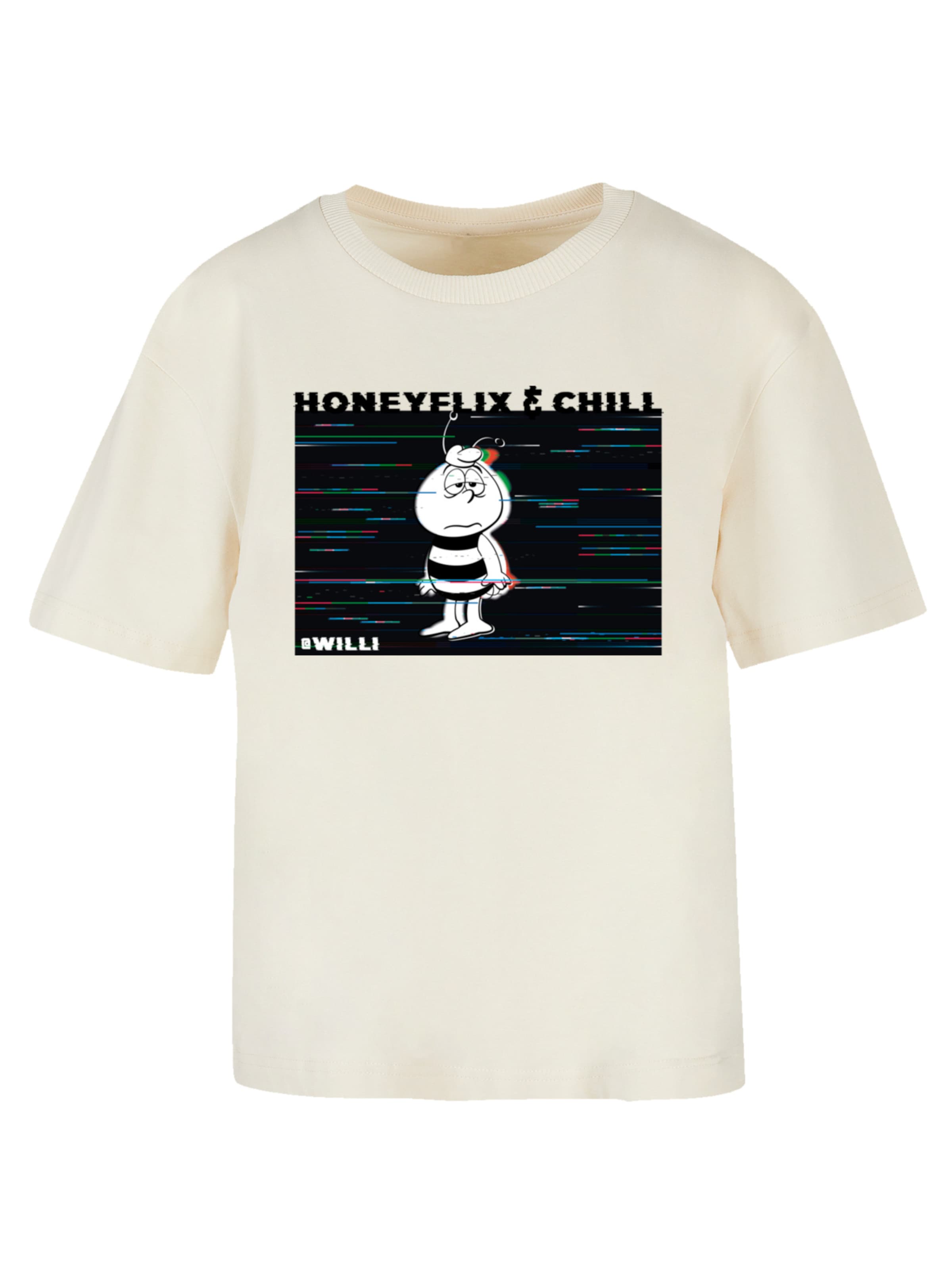 T-shirt 'Die Biene Maja Honeyflix And Chill Heroes of Childhood' F4NT4STIC en beige : devant