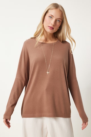 Happiness İstanbul Тениска в кафяво: отпред