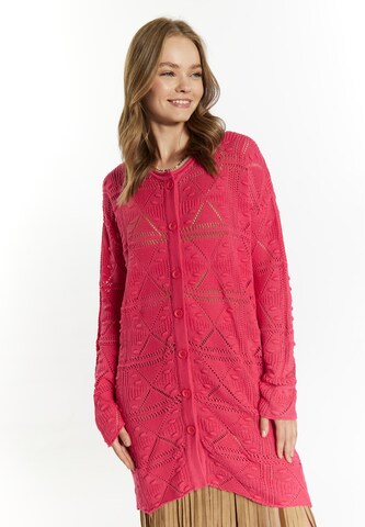 IZIA Knit Cardigan 'Lomasi' in Pink: front