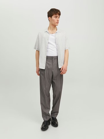 JACK & JONES Comfort fit Button Up Shirt in Grey