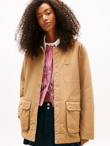 Tommy Jeans Between-Seasons Coat in Beige: front