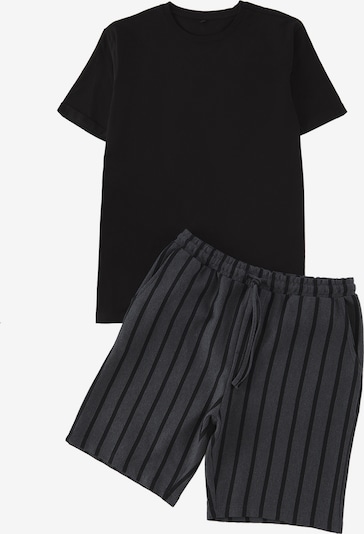 Trendyol Lyhyt pyjama värissä tummanharmaa / musta, Tuotenäkymä