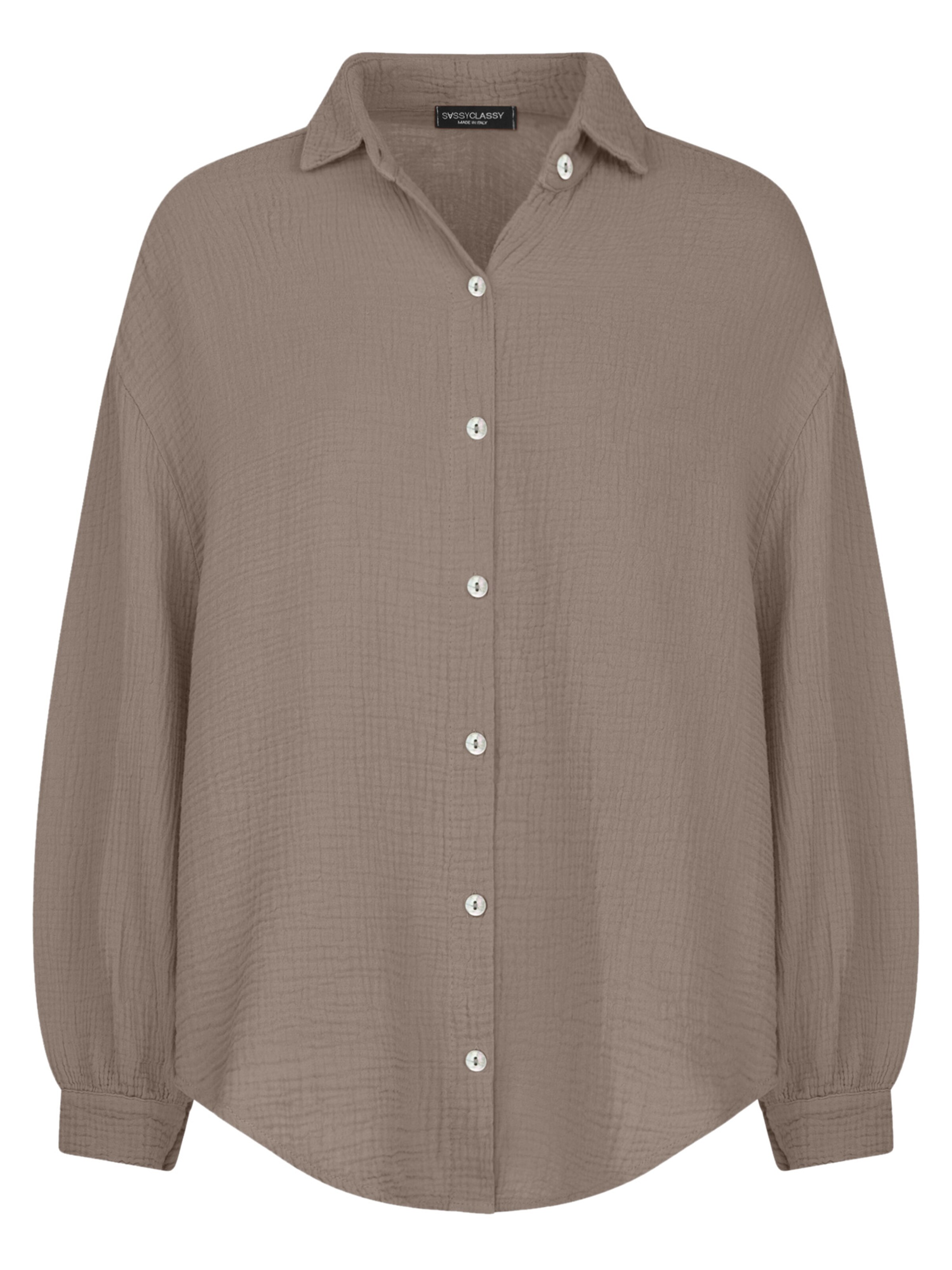 SASSYCLASSY Bluse 'kürzere Variante' in Grau: Vorderseite