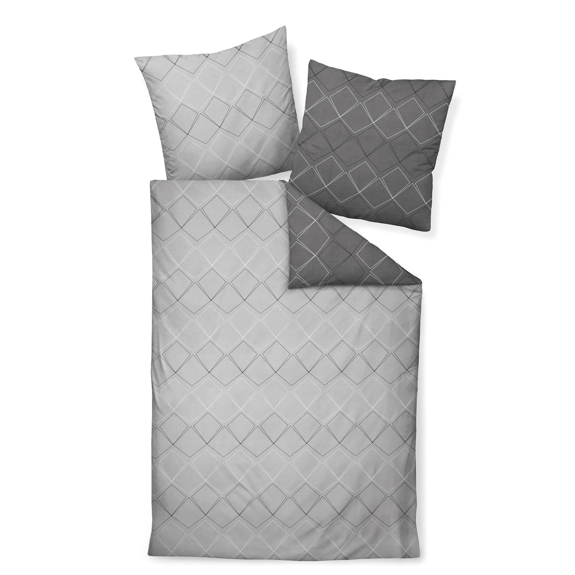 JANINE Dekbedovertrek in Grijs: voorkant