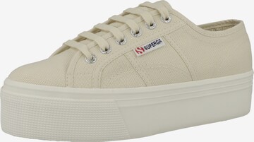 SUPERGA Platform trainers in Beige: front