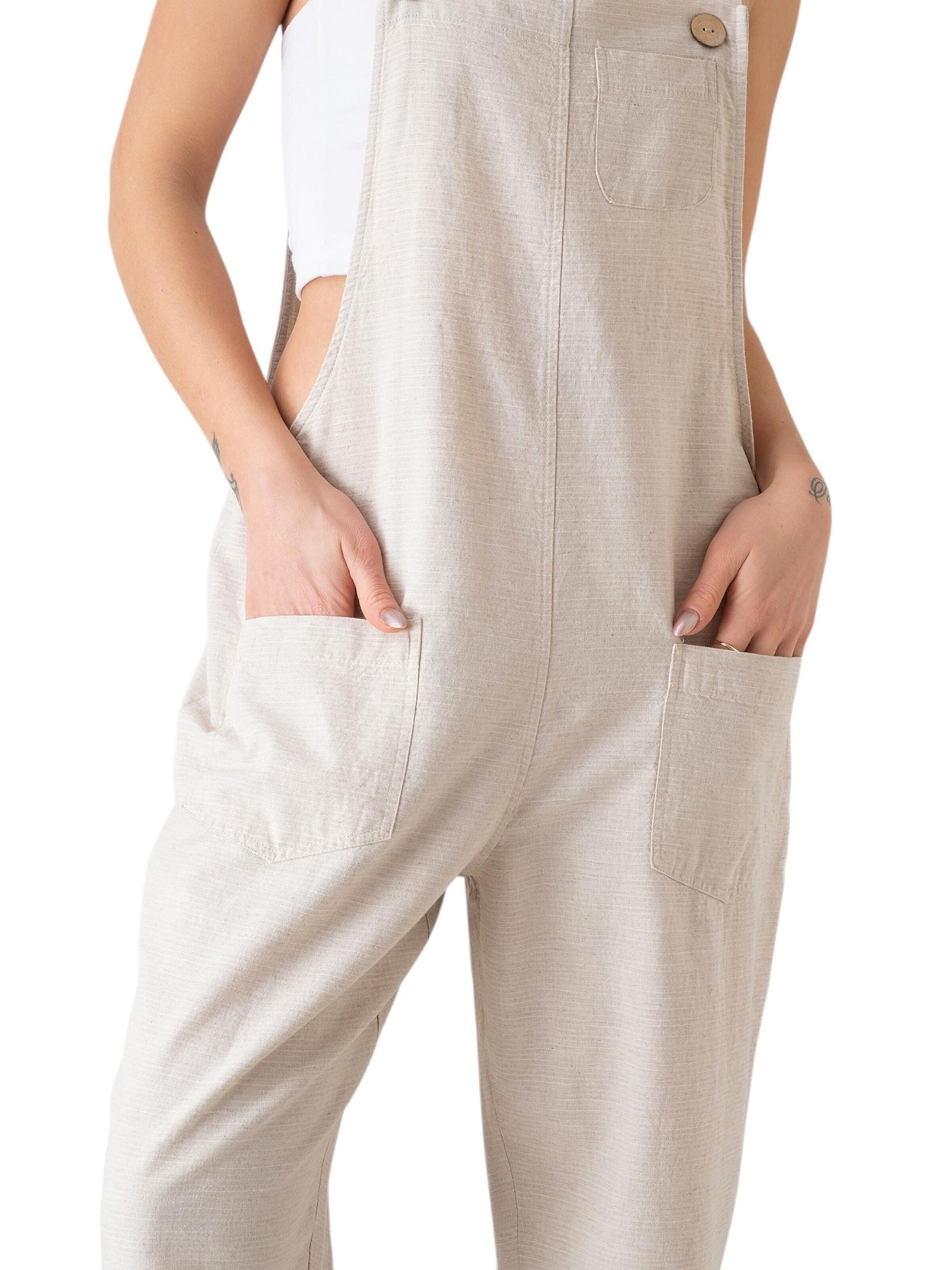 WENOR Loosefit Latzhose 'Roa' in Beige