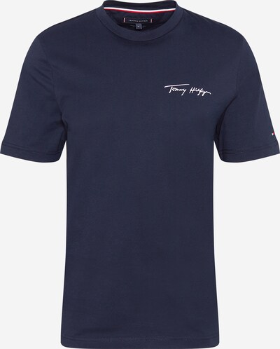 TOMMY HILFIGER T-Shirt 'TOMMY HILFIGER X ABOUT YOU SIGNATURE' in nachtblau / weiß, Produktansicht