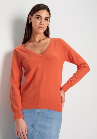 HECHTER PARIS Sweater in Orange: front