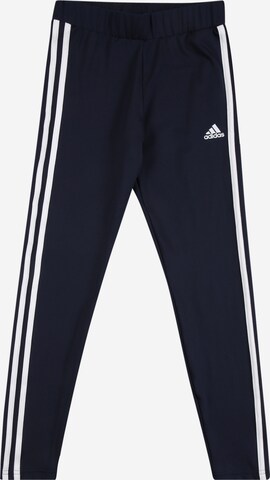 ADIDAS SPORTSWEAR Skinny Workout Pants 'Designed 2 Move 3-Stripes' in Blue: front