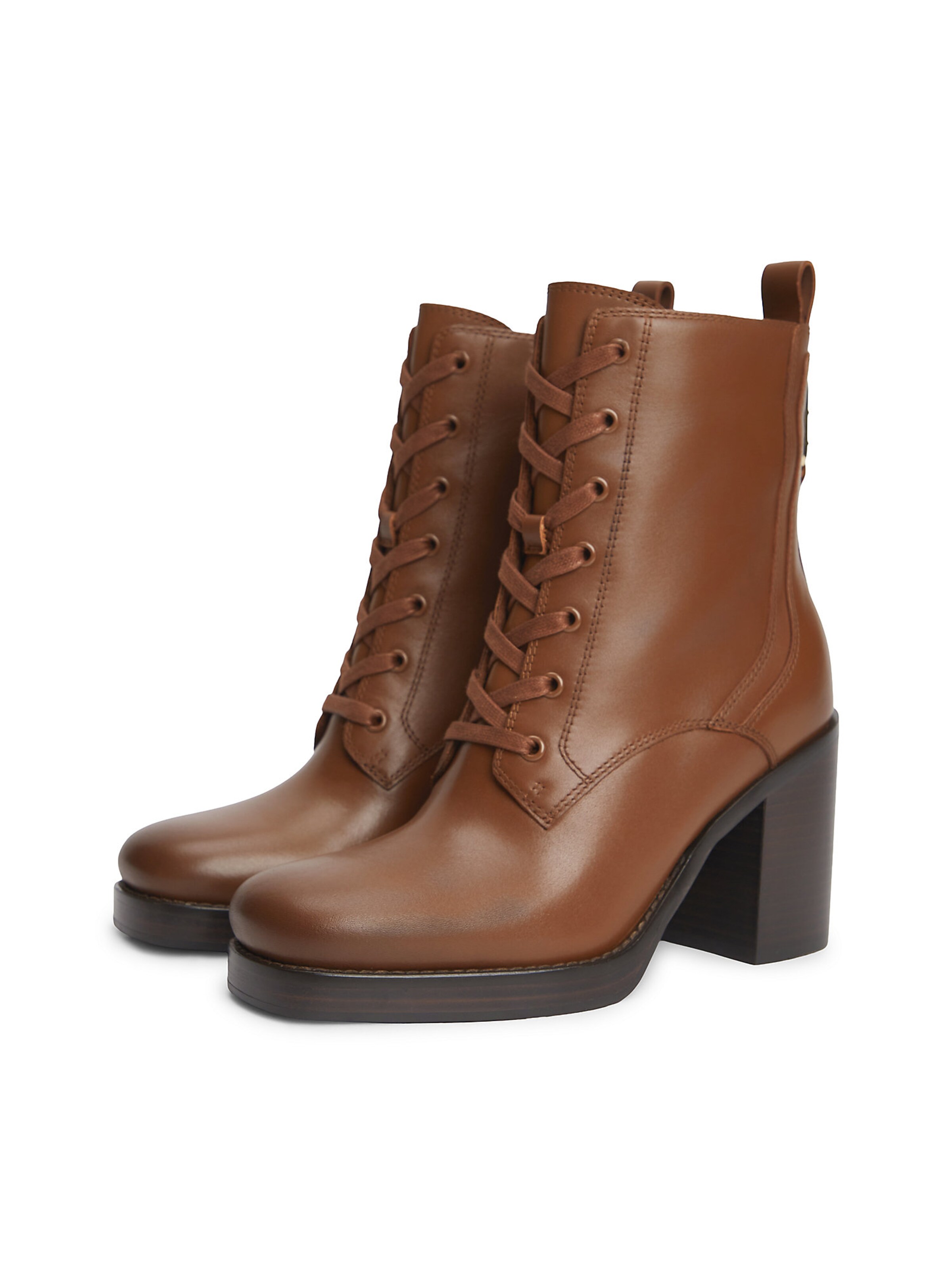 TOMMY HILFIGER Schnürstiefelette in Braun