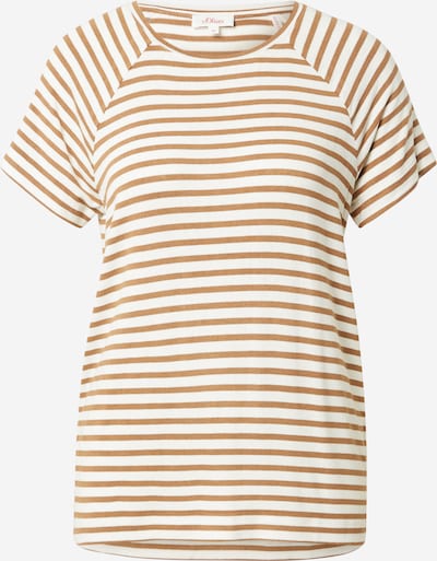 s.Oliver T-shirt en caramel / blanc, Vue avec produit