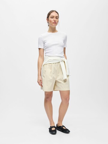 OBJECT Loosefit Bandplooibroek 'OBJBerta' in Beige