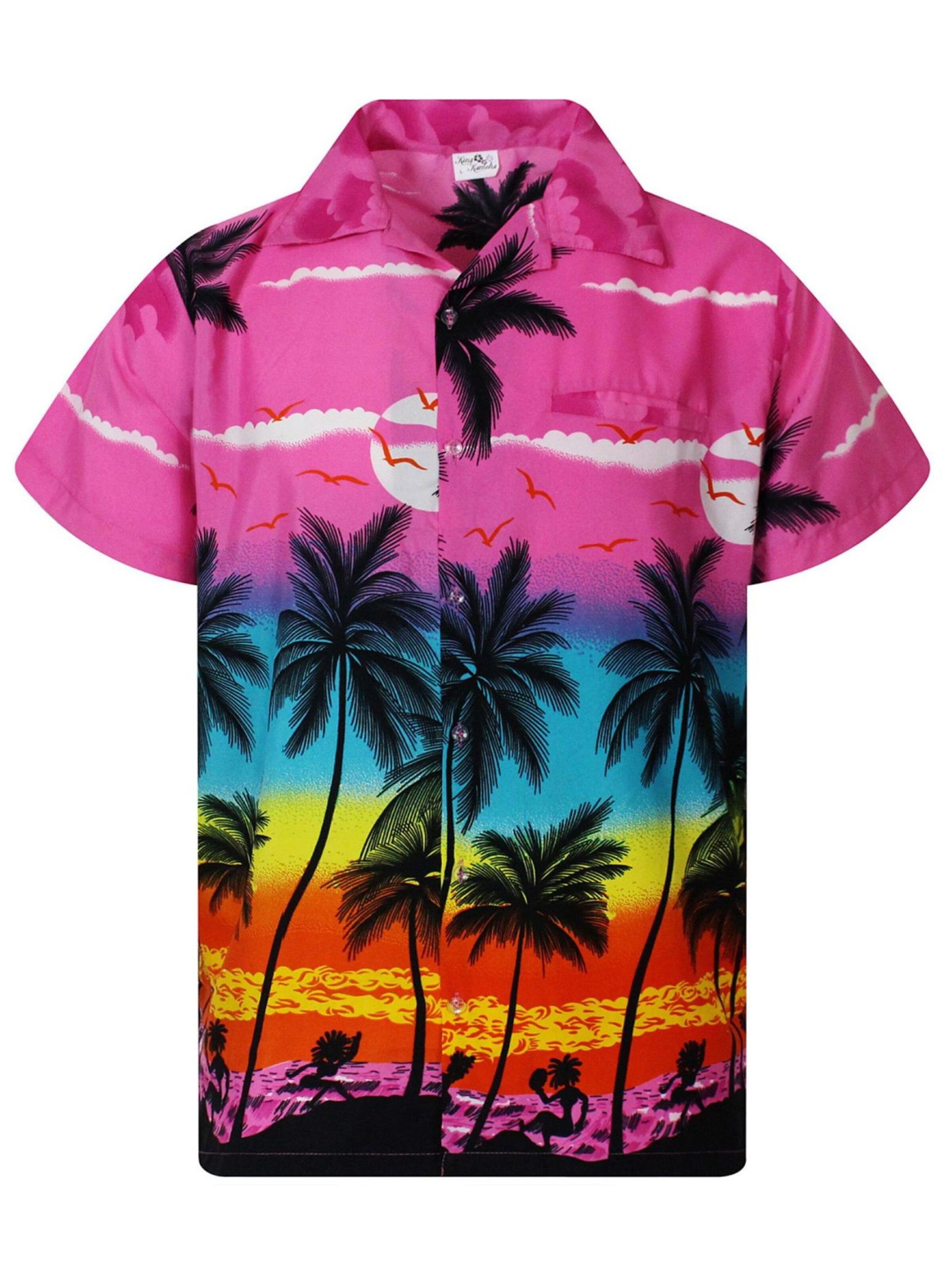 King Kameha Shirt 'Beach Eclectic'‌‌‌‌‌ in Pink: Vorderseite