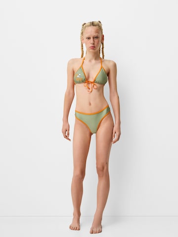 Bershka Dół bikini w kolorze zielony