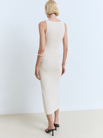 MANGO Knit dress 'KING' in Beige