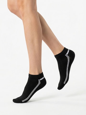 footstar Füßlinge 'Retrostreifen' in Schwarz