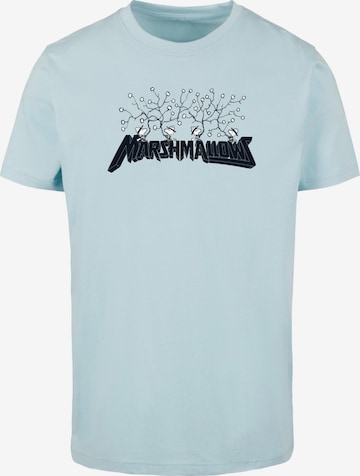Merchcode Shirt 'Peanuts - Marshmallows' in Blau: predná strana