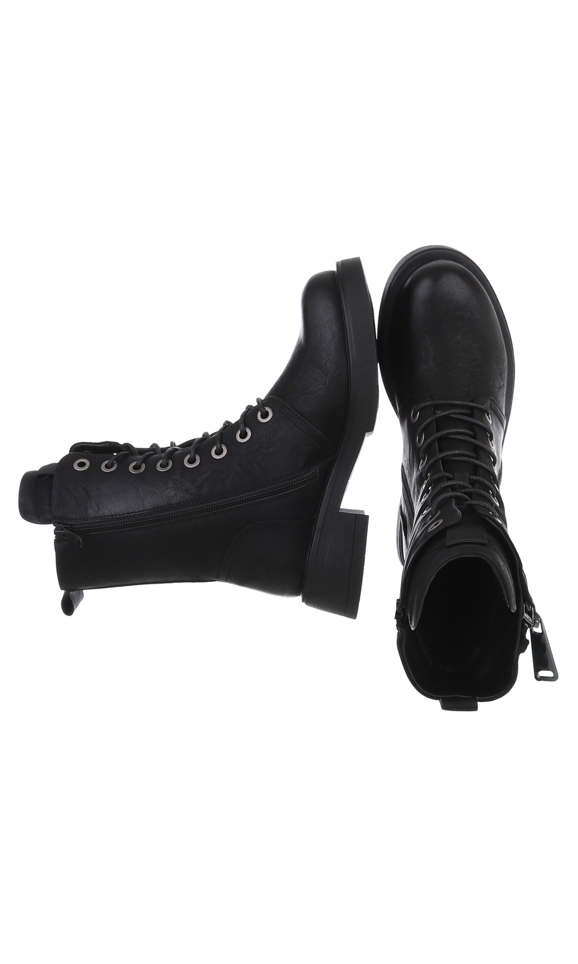 Ital-Design Schnürstiefelette in Schwarz