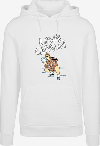 Sweat-shirt 'Lewis Capaldi - Snowleopard' Merchcode en blanc : devant