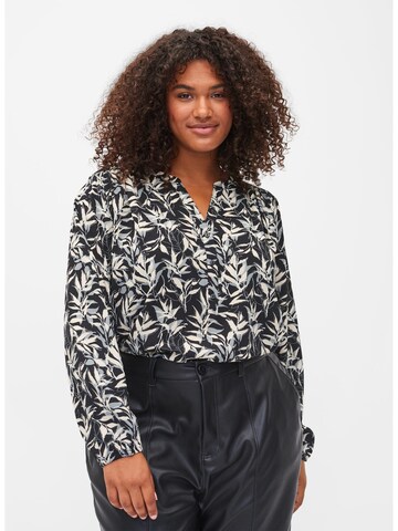 Zizzi Blouse 'CAANNI' in Zwart: voorkant