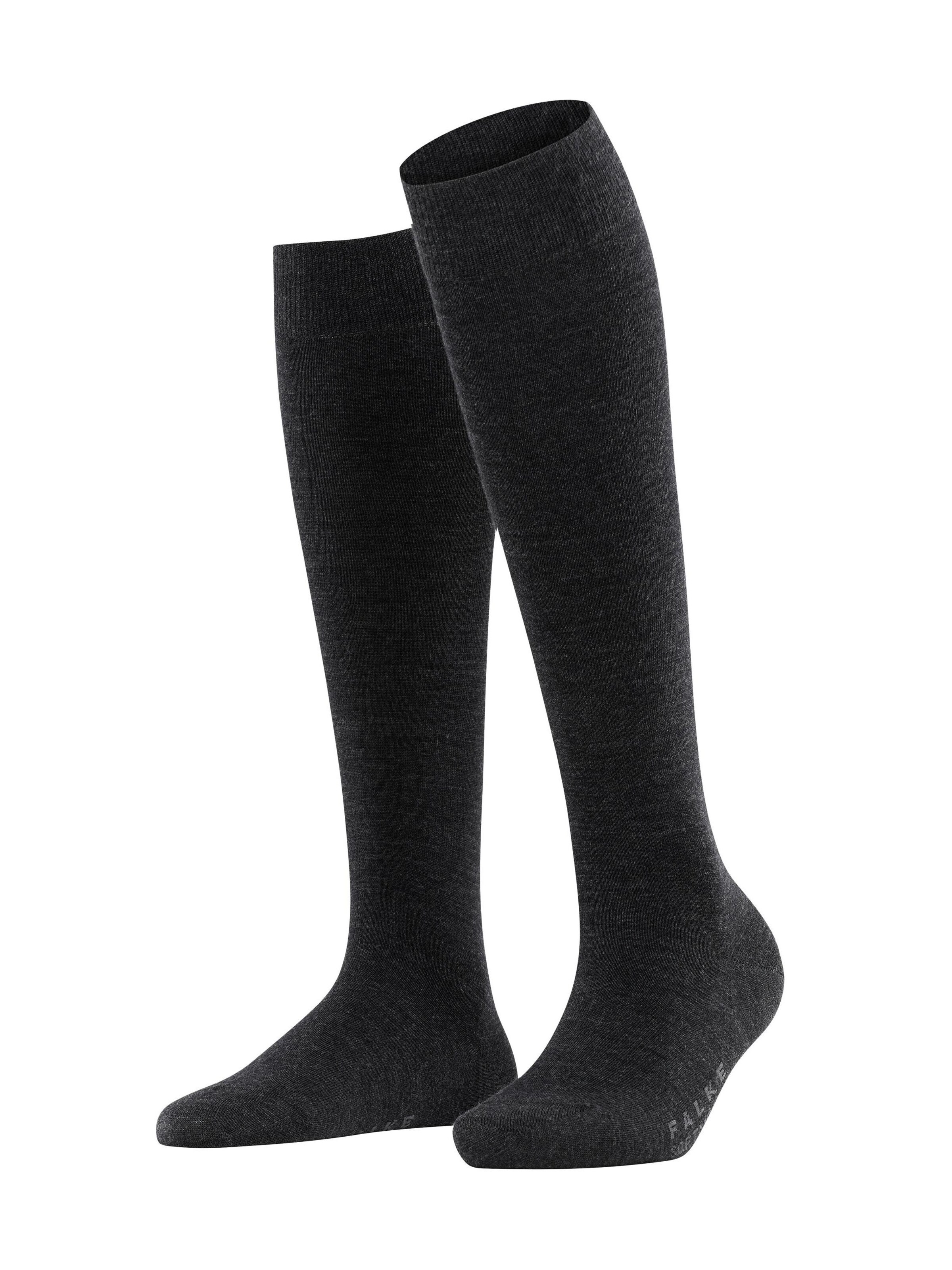 FALKE Knee High Socks 'Softmerino' in Grey