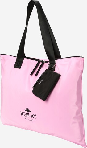 REPLAY Torba shopper w kolorze różowy