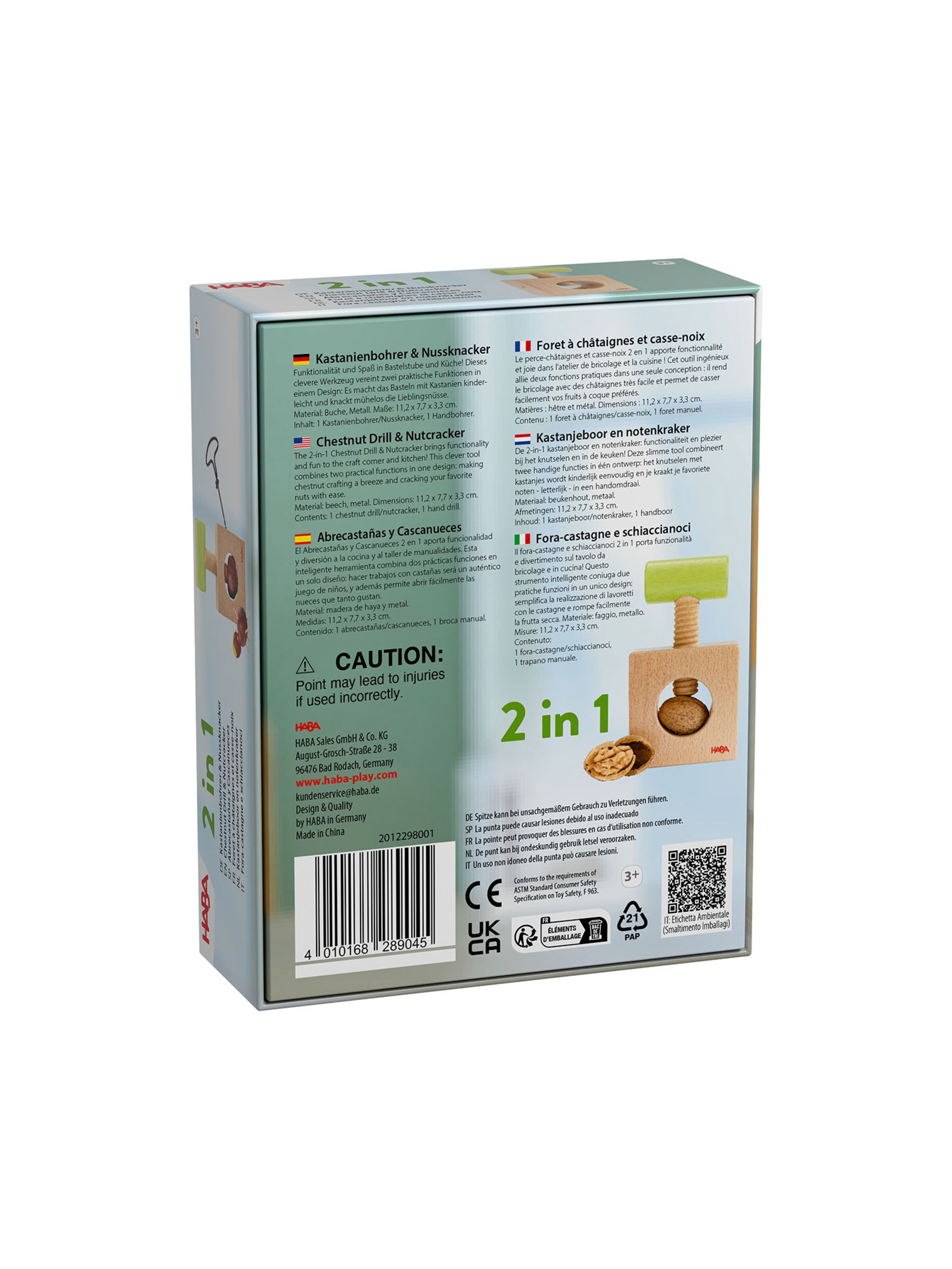 HABA Spiel-Kochgeschirr ' Kastanienbohrer und Nussknacker 2 in 1 mit Brotdose ' in Mischfarben