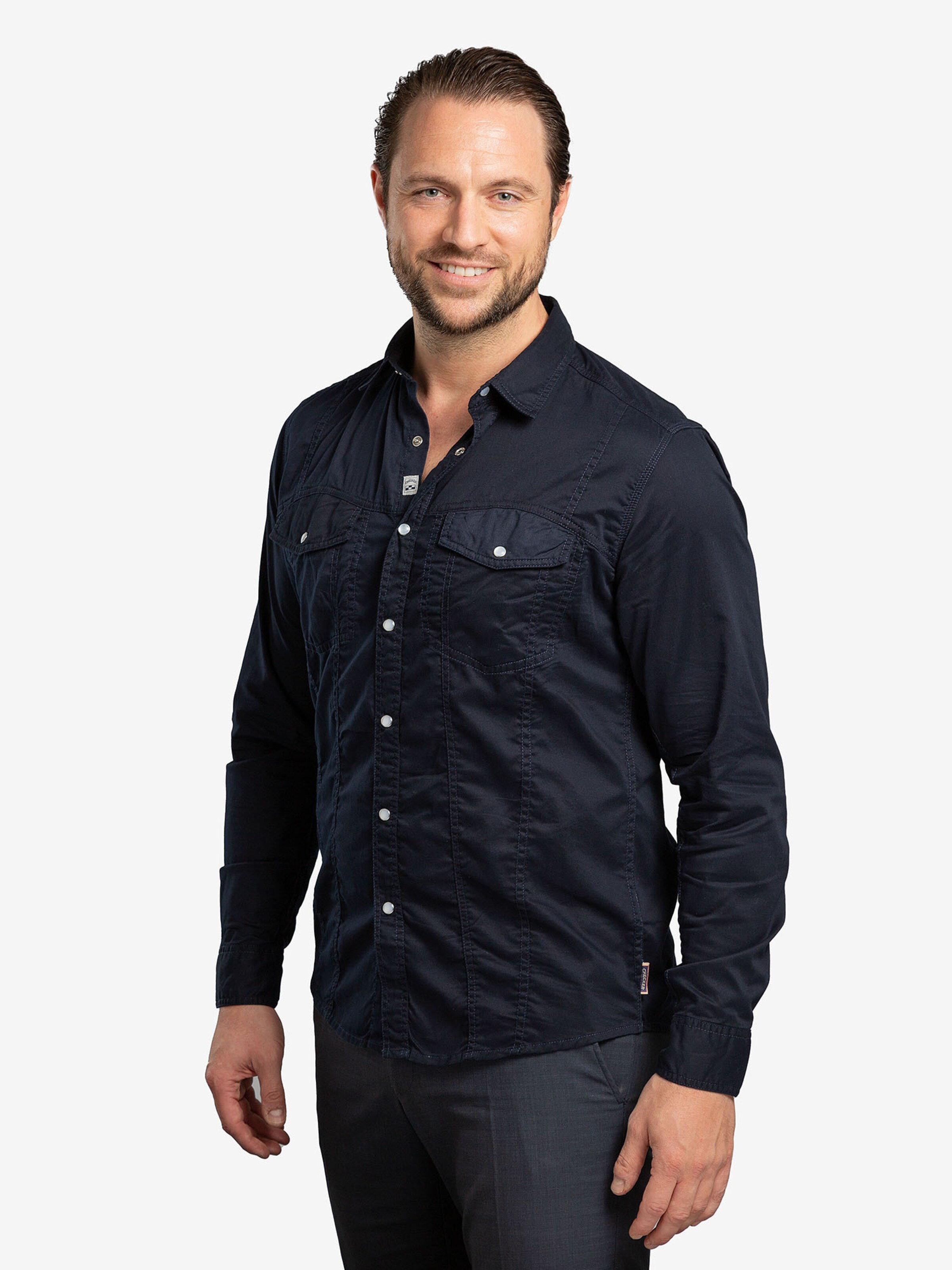 Checker - Ajuste regular Camisa ' Dynasty Denim ' en azul