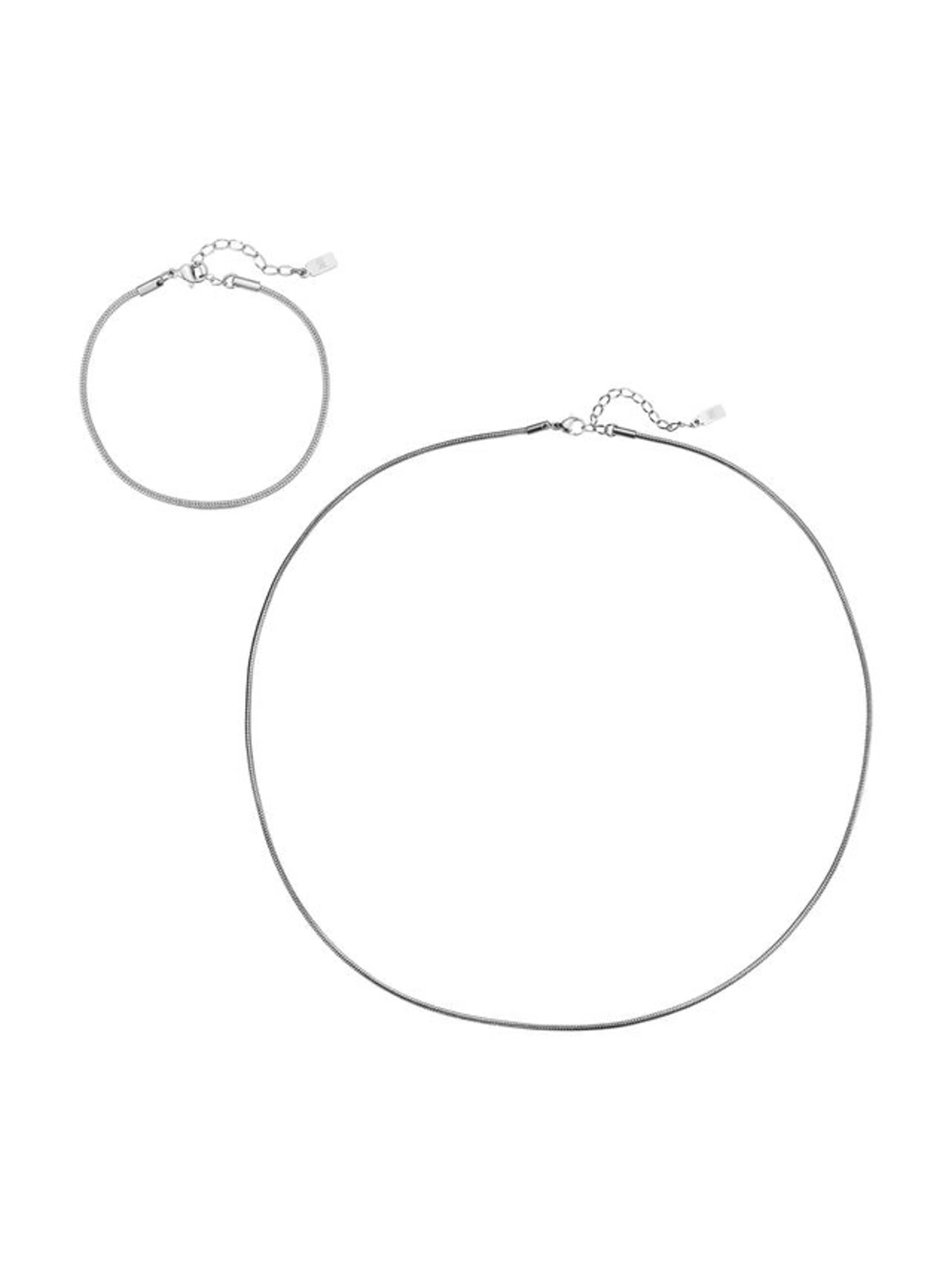 Hey Happiness Sieraden set 'Edge Snake' in Zilver: voorkant
