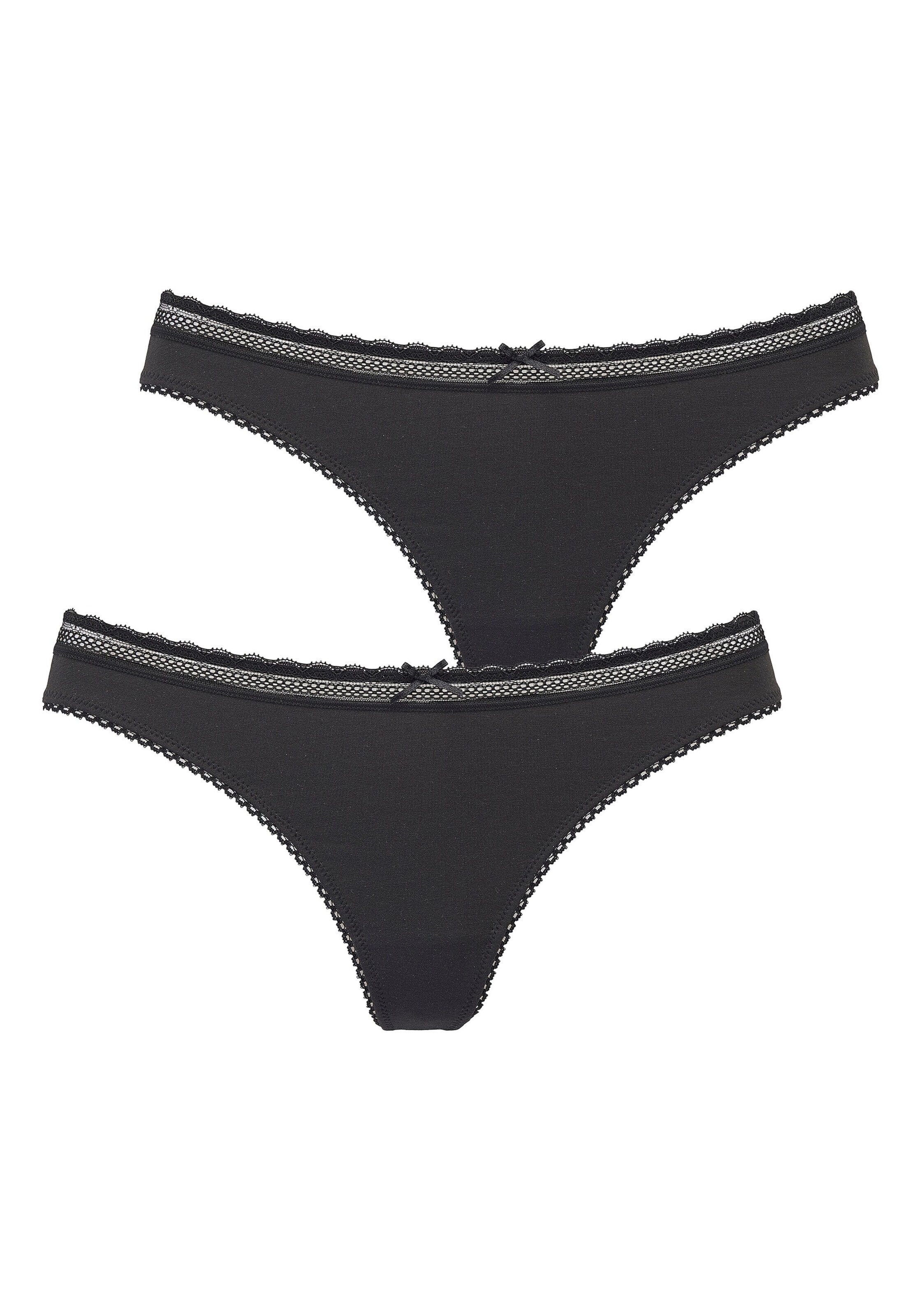 VIVANCE Thong in Black: front