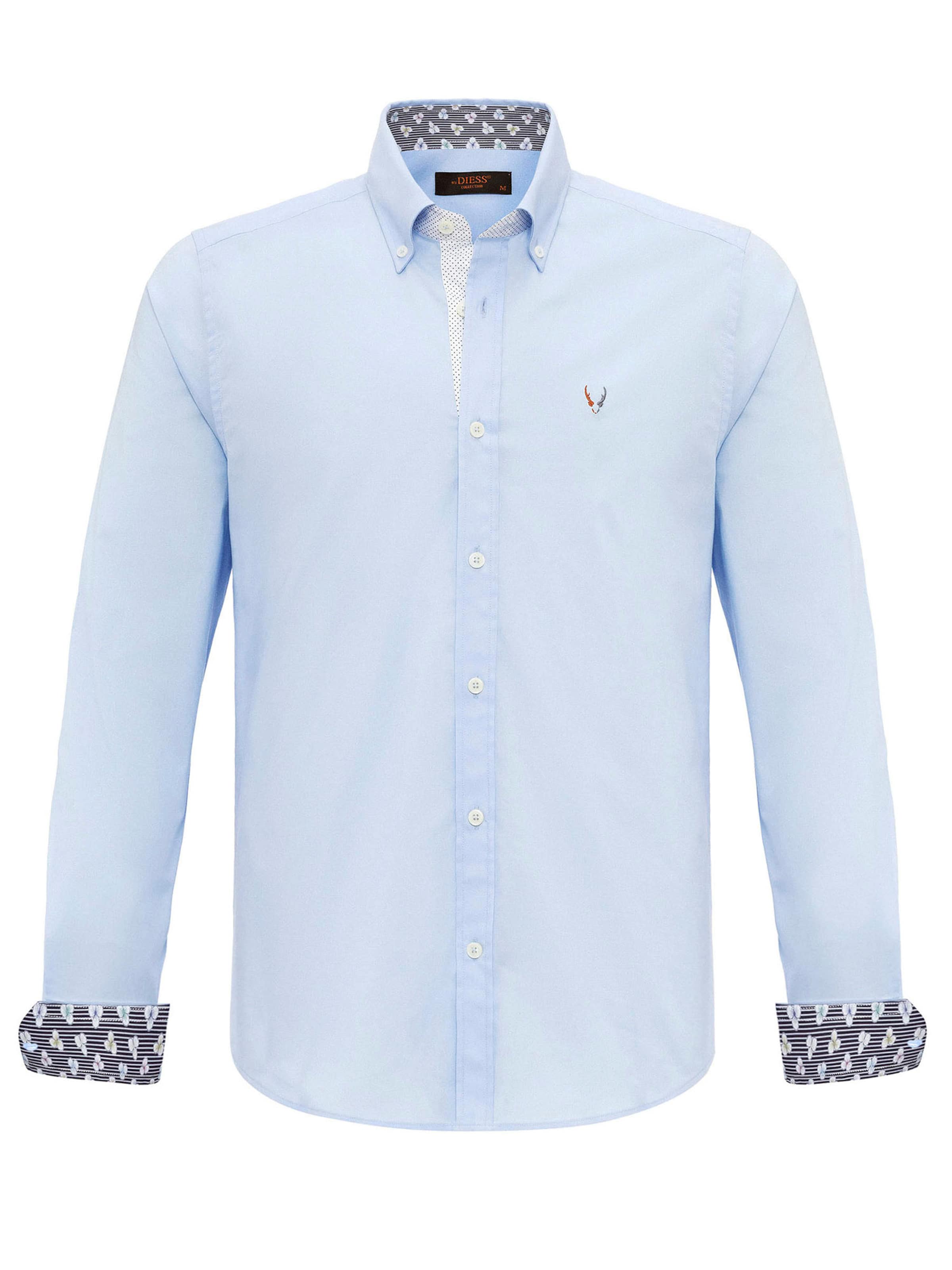 By Diess Collection Regular fit Button Up Shirt in Blue: front