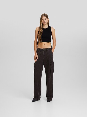 Regular Pantalon cargo Bershka en noir