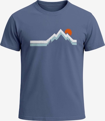 Neverless Shirt 'Mountain Sun' in Blau: Vorderseite